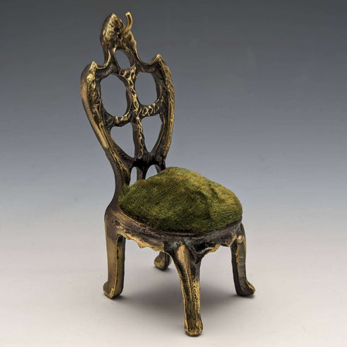 1920s Brass Chair Pocket Watch Holder Green Sheet