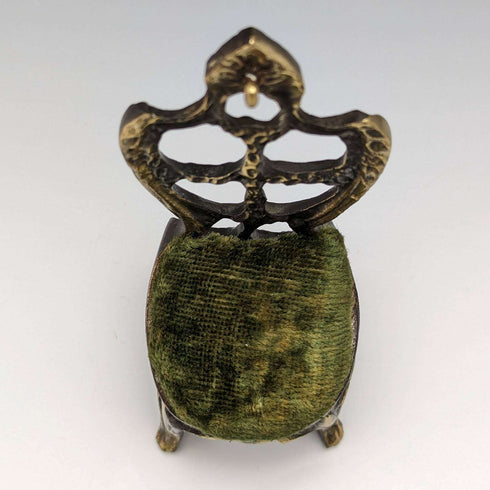 1920s Brass Chair Pocket Watch Holder Green Sheet