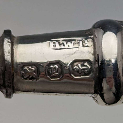 1898 British Antique Pure Silver Handle Button Hook Henry Williamson