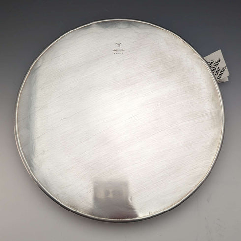 Bandeja de galería de plata chapada vintage británica, diámetro 26 cm, en caja, stock antiguo (deadstock)