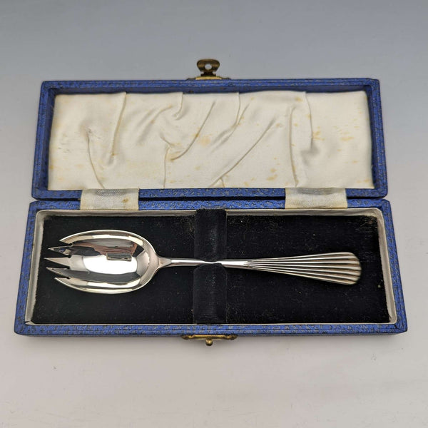 1916年 英国古董纯银餐匙(带盒),James Dixon制