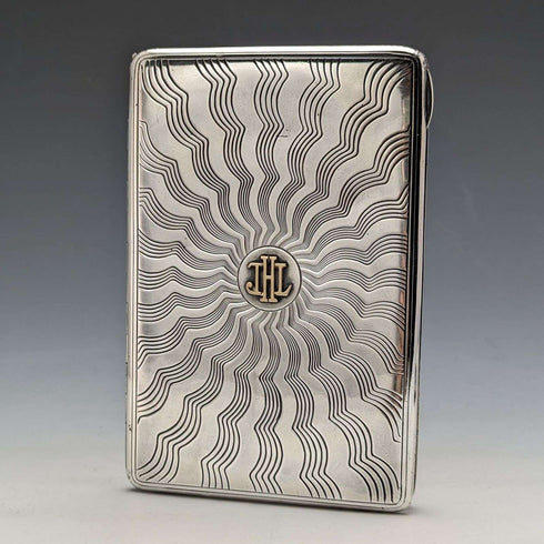Estuche para cartas de plata esterlina antigua de Baccarat, 165 g