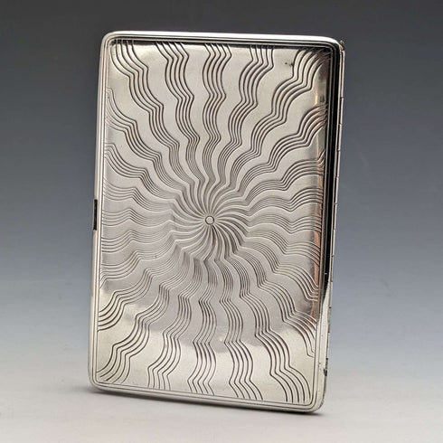 Estuche para cartas de plata esterlina antigua de Baccarat, 165 g