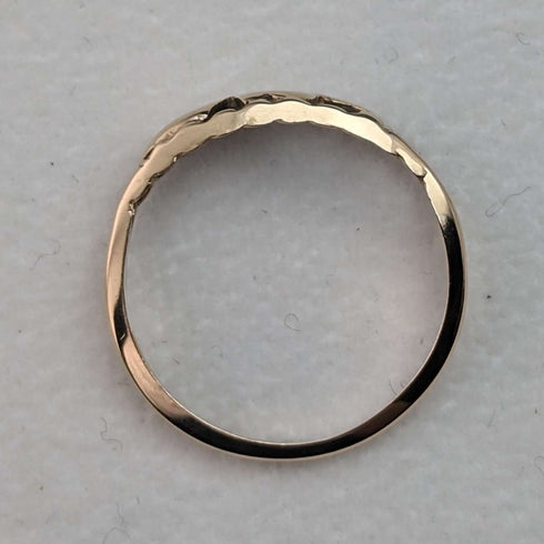 Anillo de oro de 9 quilates con grabado "LOVE", joyería vintage británica