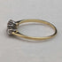 Anillo de oro de 9 quilates con triple diamante, joyería vintage británica
