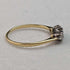 Anillo de oro de 9 quilates con triple diamante, joyería vintage británica