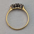 Anillo de oro de 9 quilates con triple diamante, joyería vintage británica