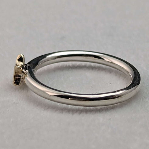 Anillo de plata de ley con estrella de oro de 9 quilates, joyería vintage británica