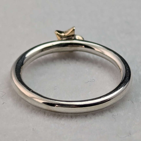 Anillo de plata de ley con estrella de oro de 9 quilates, joyería vintage británica