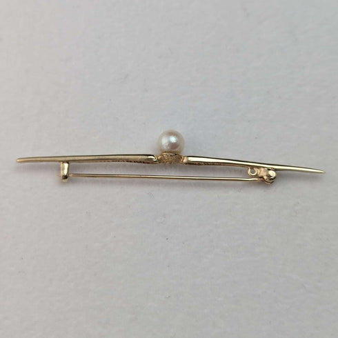 영국 빈티지 9ct 골드 진주 핀 브로치 PMS