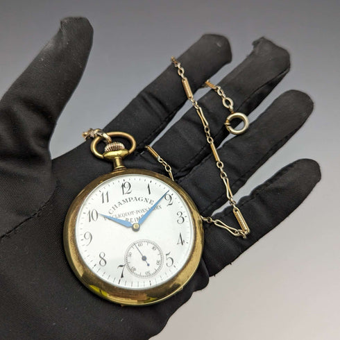 1900年頃 スイスアンティーク 無銘 懐中時計 動作良好 チェーン付