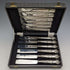 1973 British Vintage Sterling Silver Handle Cutlery 6 Pair Set Boxed Harrison Brothers