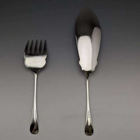 1910년경 영국 앤티크 실버 플레이트 피시 서버 세트 (박스 포함) Levesley Brothers