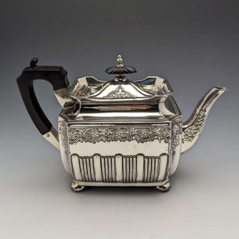 1900 年左右英國古董不列顛金屬茶具 4 件套 Walker 和 Hall