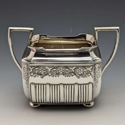 1900 年左右英國古董不列顛金屬茶具 4 件套 Walker 和 Hall