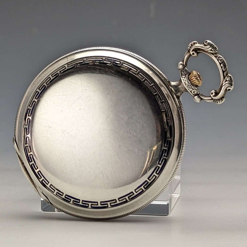 Reloj de bolsillo Longines antiguo de alrededor de 1924, caja saboneta extraplana de plata, en buen estado de funcionamiento