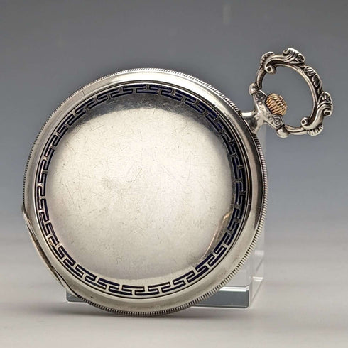 Reloj de bolsillo Longines antiguo de alrededor de 1924, caja saboneta extraplana de plata, en buen estado de funcionamiento