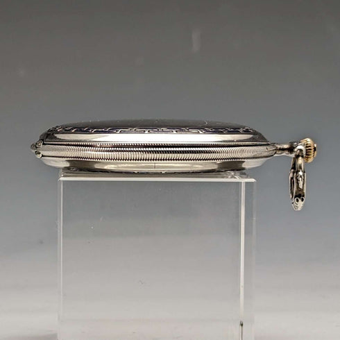 Reloj de bolsillo Longines antiguo de alrededor de 1924, caja saboneta extraplana de plata, en buen estado de funcionamiento