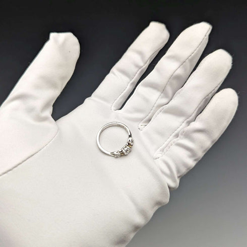 Anillo de plata de ley y oro de 9 quilates con circonita cúbica, joyería vintage británica