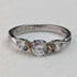 Anillo de plata de ley y oro de 9 quilates con circonita cúbica, joyería vintage británica