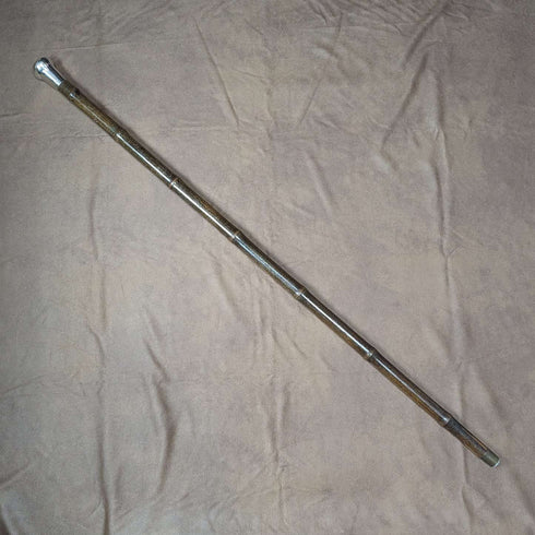 1918年 英国古董绅士手杖 竹制杖身 纯银圆柄 91cm