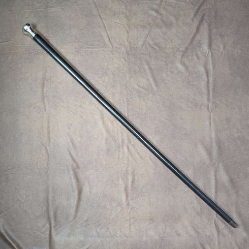 1922년 영국 앤티크 신사용 지팡이, 검은색 몸체, 순은 원형 손잡이, 92cm