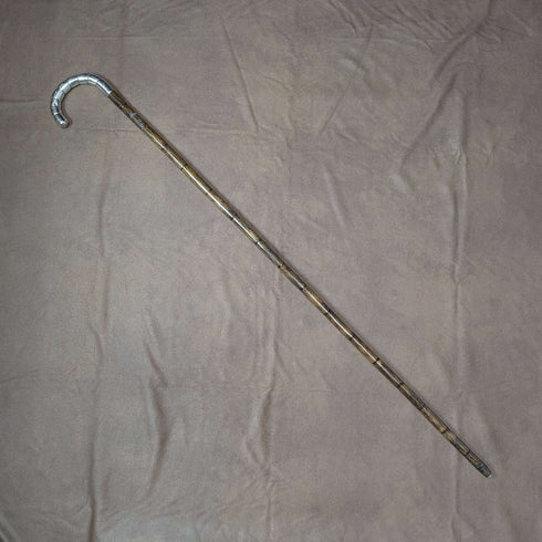 1910년경 영국 앤티크 슬림 스틱 순은 곡선 핸들 86cm
