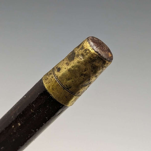 1901 British antique gentleman's walking stick, pure silver, engraved pattern, round handle, 89cm