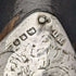 1923 British antique gentleman's cane black shaft pure silver decorative handle 93cm