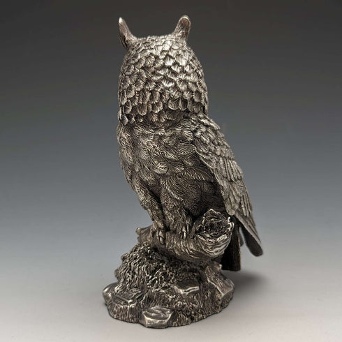 Escultura de búho con baño de plata pura, de Country Artists, Reino Unido