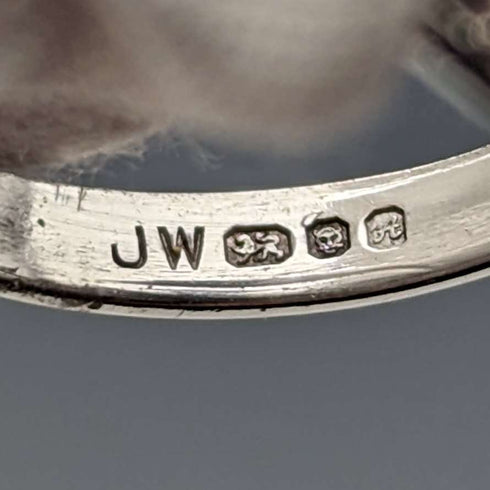 英国复古珠宝 韦奇伍德(Wedgwood)贾斯珀(Jasperware)纯银戒指