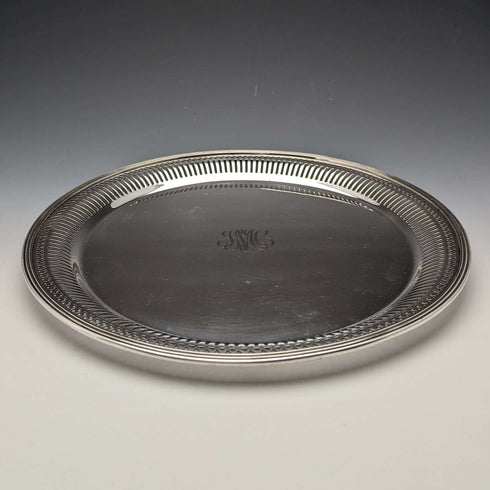 20세기 초 미국 앤티크 실버 플레이트 트레이 지름 28cm 고햄(Gorham)