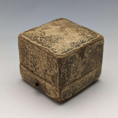 Caja para anillos de cuero vintage británica Alfred Wolf Ltd