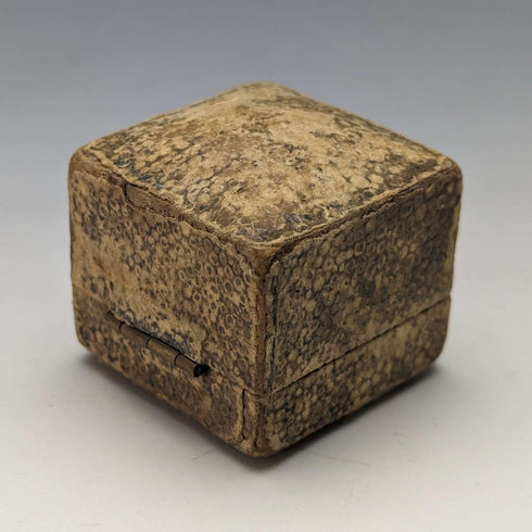Caja para anillos de cuero vintage británica Alfred Wolf Ltd