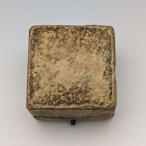 Caja para anillos de cuero vintage británica Alfred Wolf Ltd