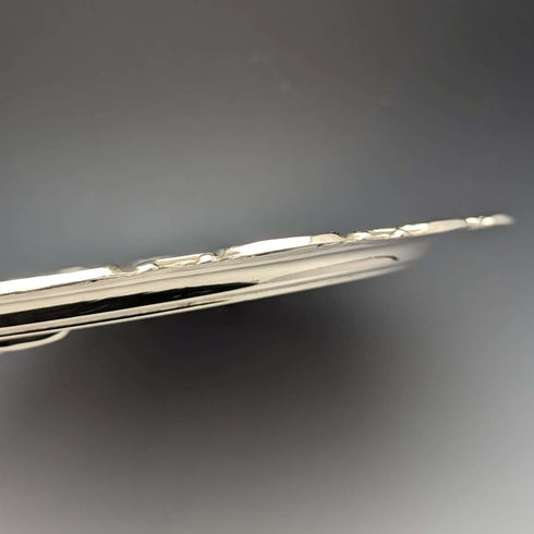 Salva de plata chapada, antigüedad inglesa de alrededor de 1907, 32 cm de diámetro, Henry Atkins