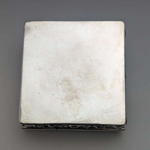 Early 20th Century German Antique 800 Silver Embossed Square Box 94g