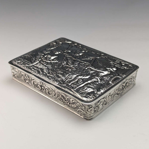 Early 20th Century Antique 800 Silver Rectangular Box 94g