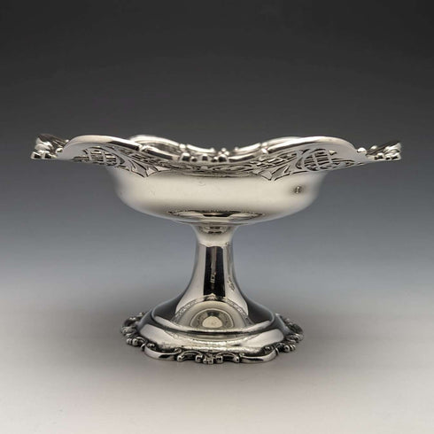 1910年 英国アンティーク 純銀製コンポート ペア 直径14cm 計328g Mappin & Webb