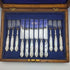 1899年頃 英国アンティーク 白蝶貝ハンドル カトラリー 6ペアセット 箱入り Mappin & Webb