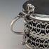 Mostaza y cuchara de plata esterlina y cristal azul, antigüedad inglesa de 1910, Vander & Hedges