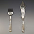 Around 1870 British Antique White Pearl Shell Handle Silver Plated Fish Server Pair in Case