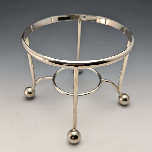 Juego de hervidor y soporte con quemador, vintage inglés, chapado en plata, hacia 1930, George Wish