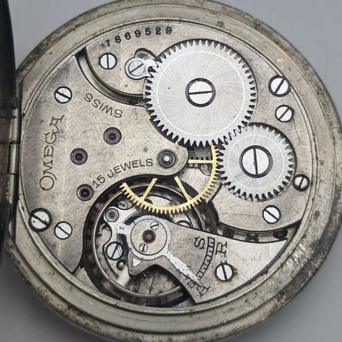 1920年頃 アンティーク オメガ 懐中時計 シルバープレート オープンフェース 訳あり