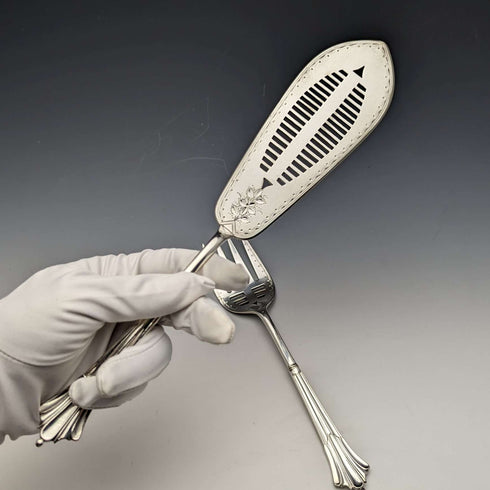 19世紀後半 英国アンティーク シルバープレート製 サーバーセット GOLDSMITHS & SILVERSMITHS