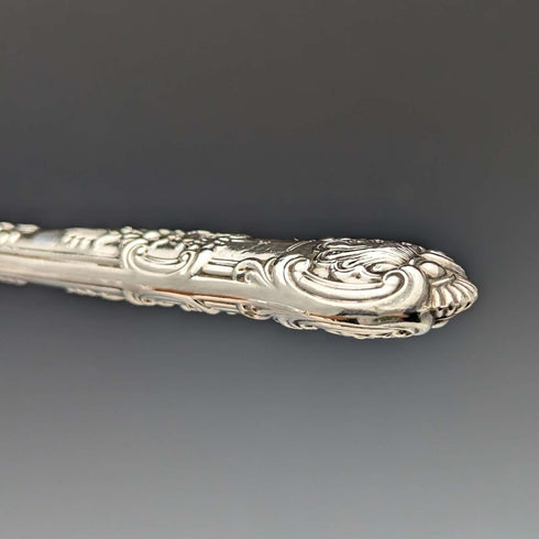 1864 British Antique Sterling Silver Dessert Cutlery 12 Pair Set Total 912g Wooden Boxed Harrison Brothers & Howson