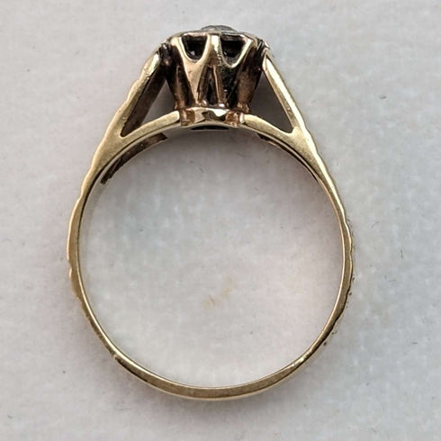 1972 British Vintage Jewelry Diamond K9 Gold Ring (Size 11) Engagement Ring