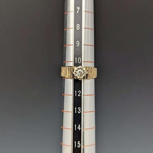 1972 British Vintage Jewelry Diamond K9 Gold Ring (Size 11) Engagement Ring