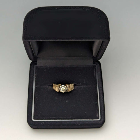 1972 British Vintage Jewelry Diamond K9 Gold Ring (Size 11) Engagement Ring