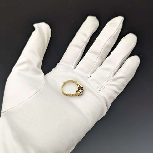 1972 British Vintage Jewelry Diamond K9 Gold Ring (Size 11) Engagement Ring